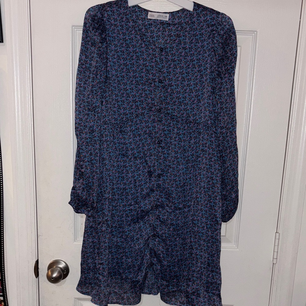 Zara Floral Long Sleeve Dress size 13-14